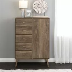 Prepac Milo Drifted Grey Pine 5-Drawer Combo Dresser -Prepac Shop 331062715 AlternateImage3