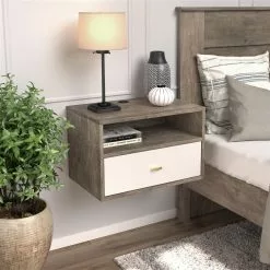 Prepac Drifted Grey And White Pine Nightstand With Open Shelf -Prepac Shop 331062718 AlternateImage5